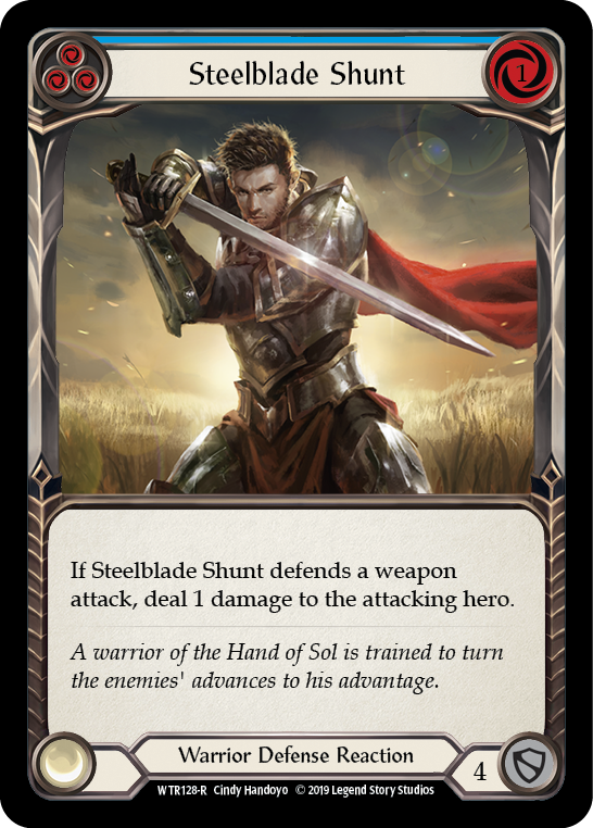 Steelblade Shunt (Blue) [WTR128-R] (Welcome to Rathe)  Alpha Print Rainbow Foil | Card Merchant Takapuna