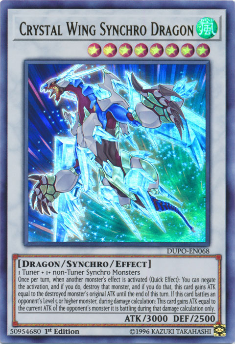 Crystal Wing Synchro Dragon [DUPO-EN068] Ultra Rare | Card Merchant Takapuna