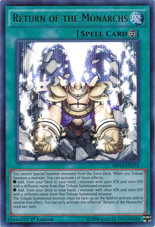 Return of the Monarchs [MP14-EN173] Ultra Rare | Card Merchant Takapuna