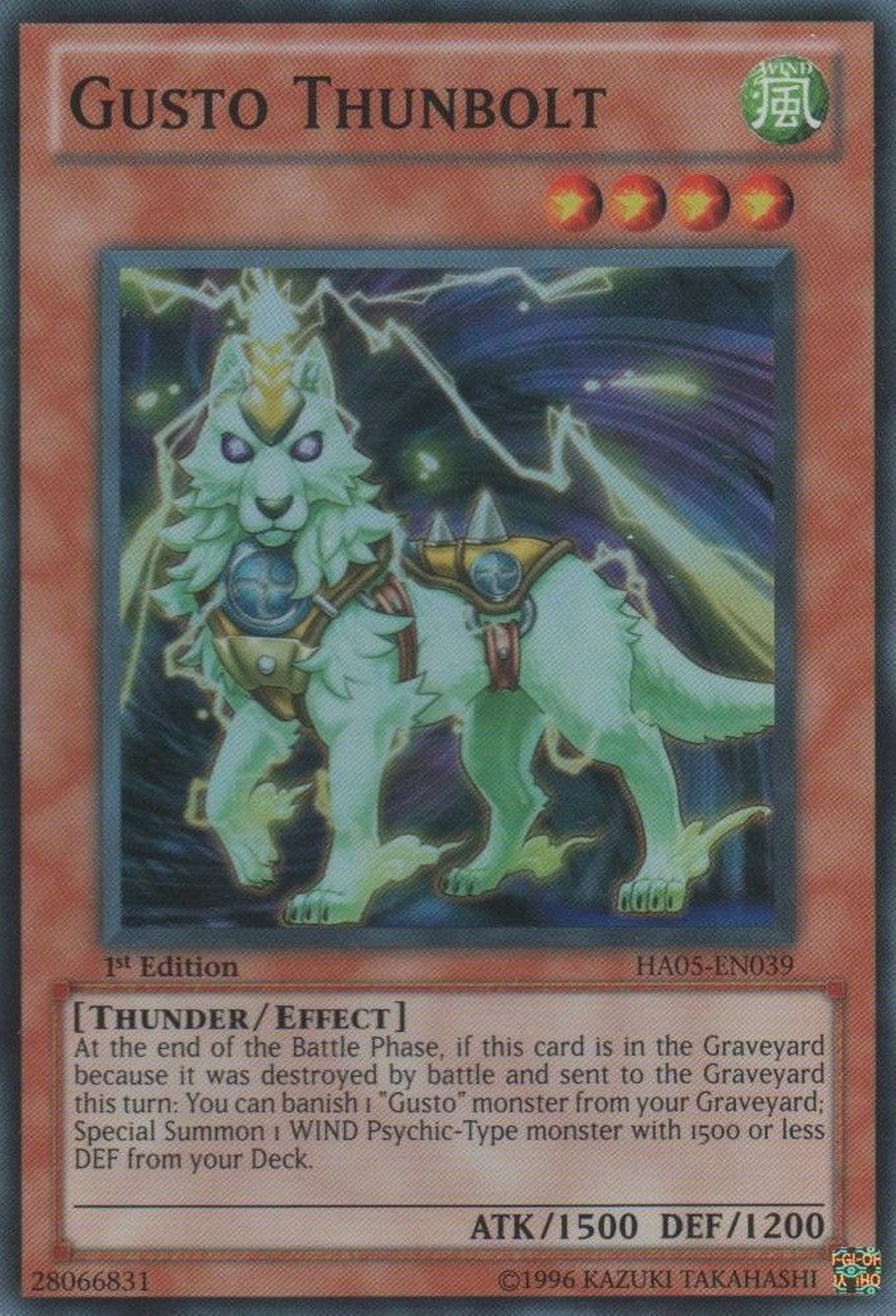 Gusto Thunbolt [HA05-EN039] Super Rare | Card Merchant Takapuna