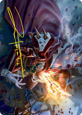 Flame-Blessed Bolt Art Card (Gold-Stamped Signature) [Innistrad: Crimson Vow Art Series] | Card Merchant Takapuna