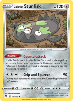 Galarian Stunfisk (125/185) [Sword & Shield: Vivid Voltage] | Card Merchant Takapuna