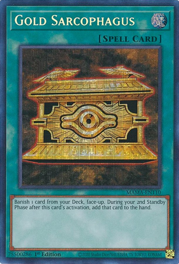 Gold Sarcophagus [MAMA-EN110] Secret Pharaoh's Rare | Card Merchant Takapuna