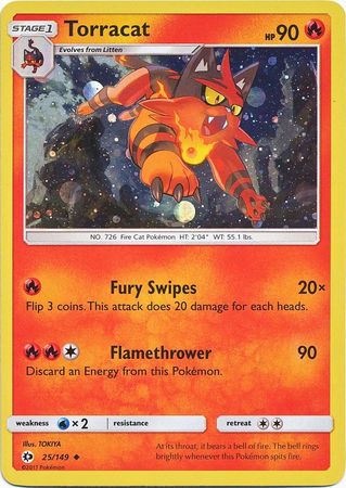 Torracat (25/149) (Cosmos Holo) [Sun & Moon: Base Set] | Card Merchant Takapuna