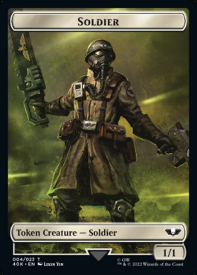 Soldier (004) // Vanguard Suppressor Double-Sided Token (Surge Foil) [Warhammer 40,000 Tokens] | Card Merchant Takapuna