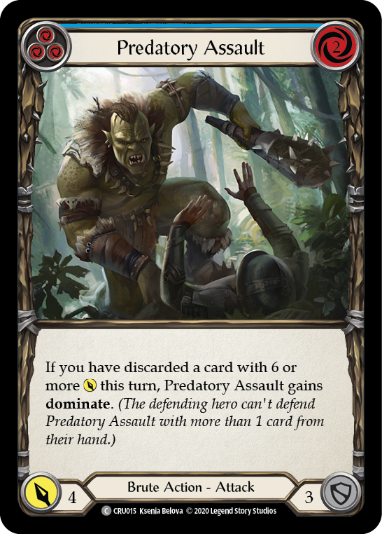 Predatory Assault (Blue) [CRU015] (Crucible of War)  1st Edition Normal | Card Merchant Takapuna