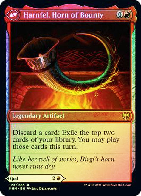 Birgi, God of Storytelling // Harnfel, Horn of Bounty [Kaldheim Prerelease Promos] | Card Merchant Takapuna