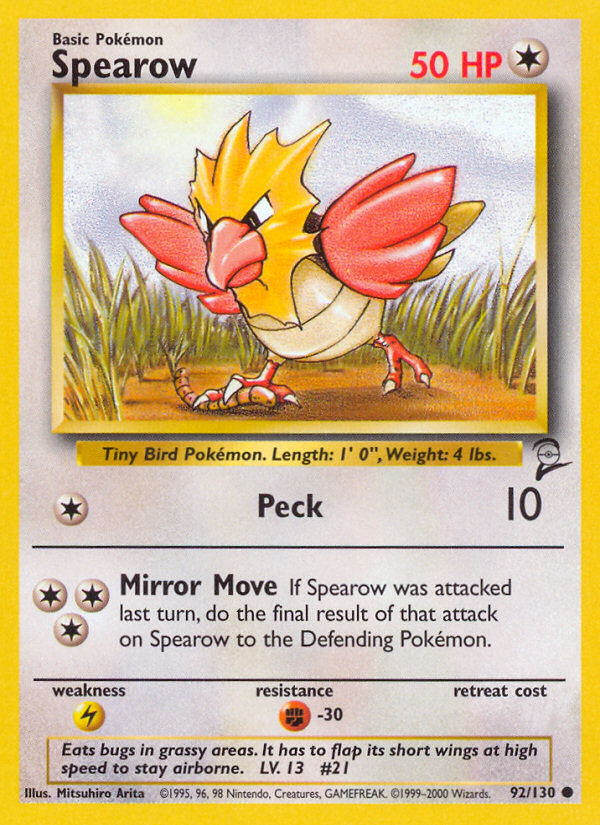 Spearow (92/130) [Base Set 2] | Card Merchant Takapuna