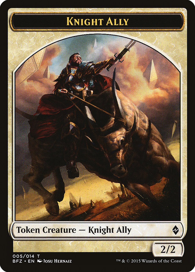 Knight Ally Token [Battle for Zendikar Tokens] | Card Merchant Takapuna