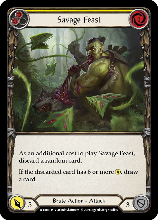 Savage Feast (Yellow) [WTR015-R] (Welcome to Rathe)  Alpha Print Normal | Card Merchant Takapuna