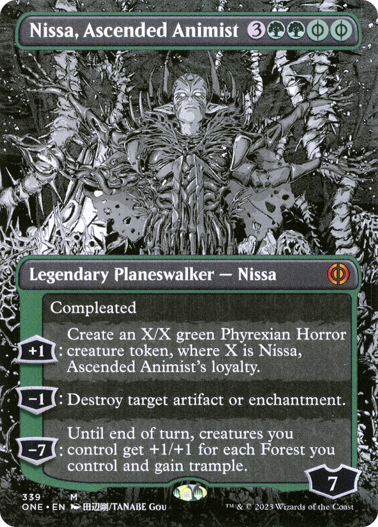 Nissa, Ascended Animist (Borderless Manga) [Phyrexia: All Will Be One] | Card Merchant Takapuna