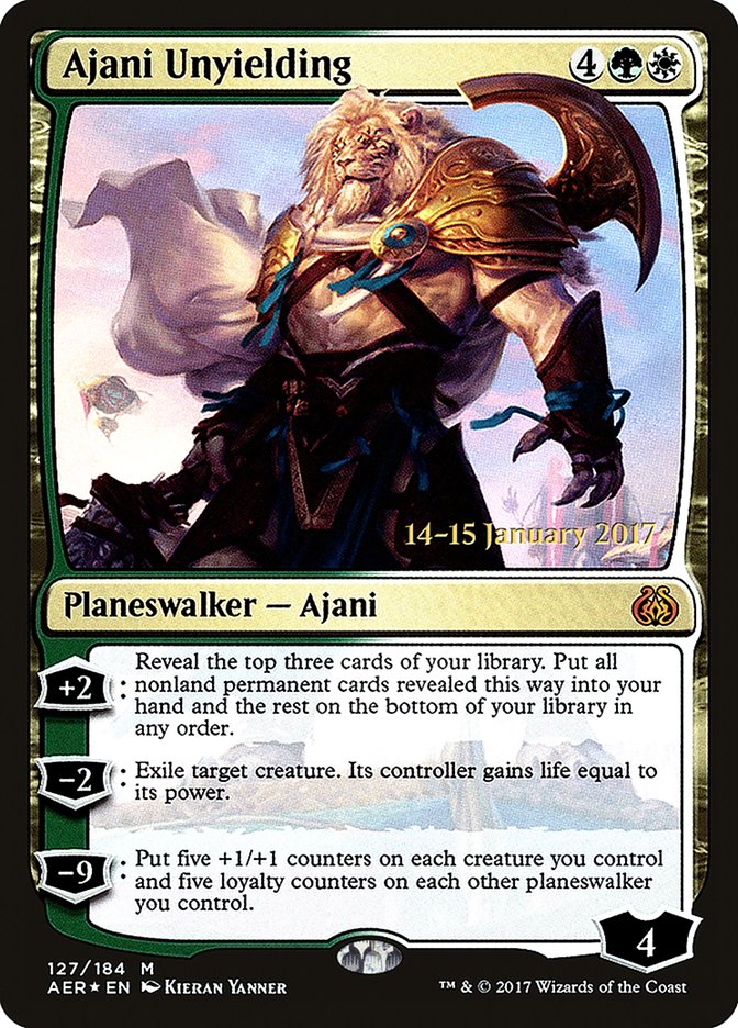 Ajani Unyielding [Aether Revolt Prerelease Promos] | Card Merchant Takapuna