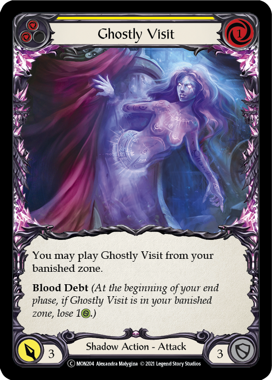 Ghostly Visit (Yellow) [U-MON204-RF] (Monarch Unlimited)  Unlimited Rainbow Foil | Card Merchant Takapuna