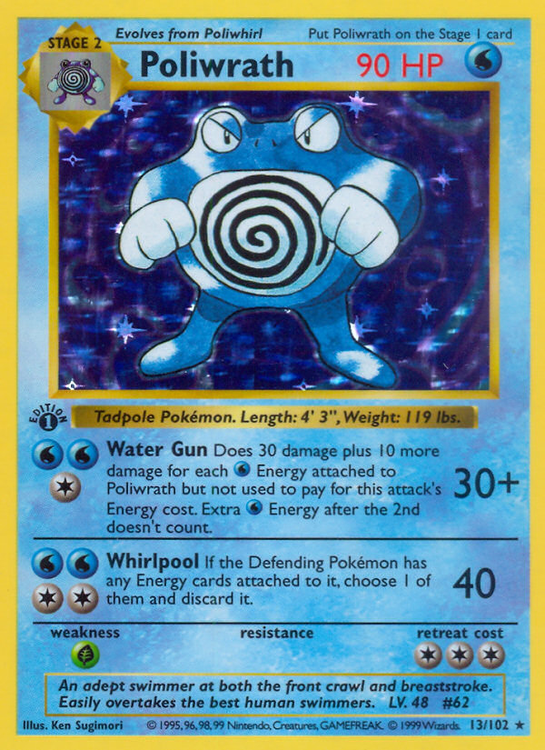 Poliwrath (13/102) (Shadowless) [Base Set 1st Edition] | Card Merchant Takapuna