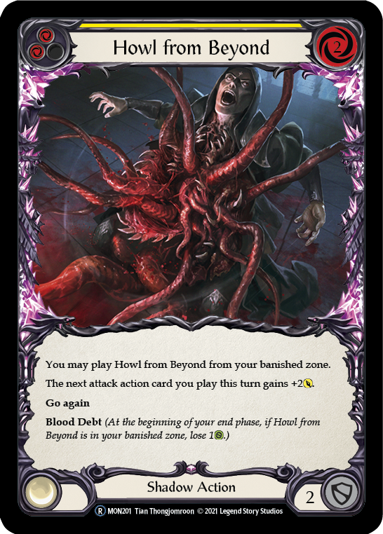 Howl from Beyond (Yellow) [U-MON201-RF] (Monarch Unlimited)  Unlimited Rainbow Foil | Card Merchant Takapuna