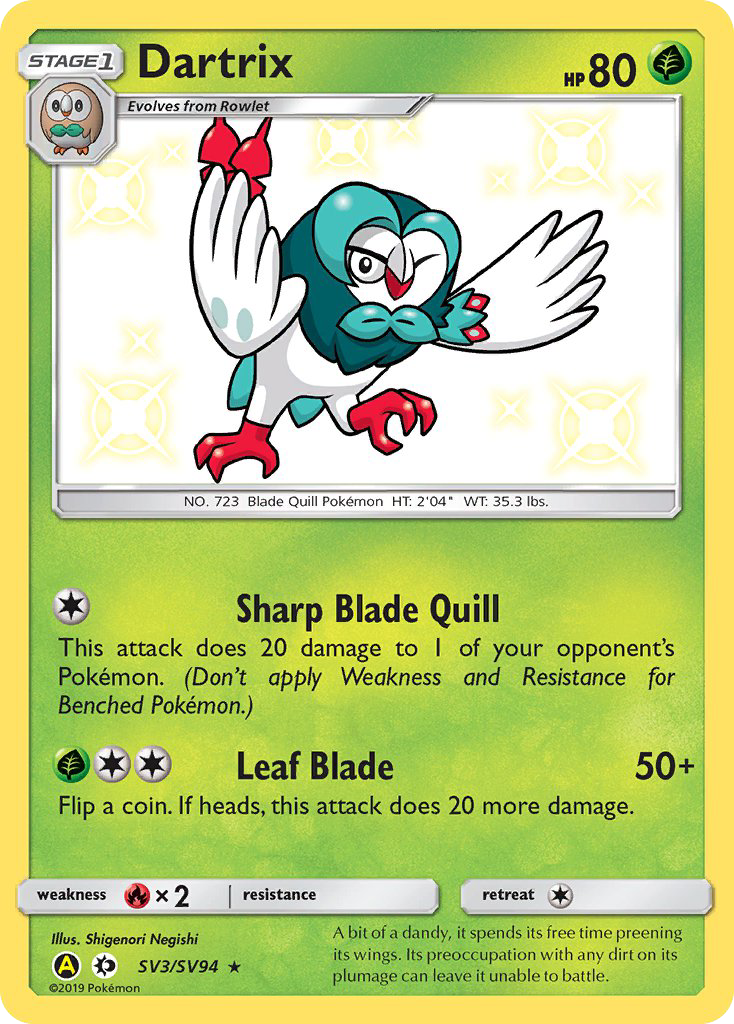 Dartrix (SV3/SV94) [Sun & Moon: Hidden Fates - Shiny Vault] | Card Merchant Takapuna