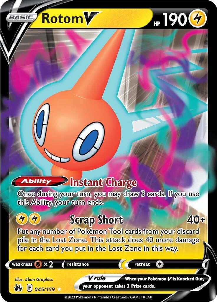 Rotom V (045/159) [Sword & Shield: Crown Zenith] | Card Merchant Takapuna