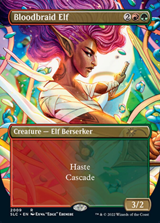 Bloodbraid Elf (Borderless Alternate Art) [Secret Lair 30th Anniversary Countdown Kit] | Card Merchant Takapuna