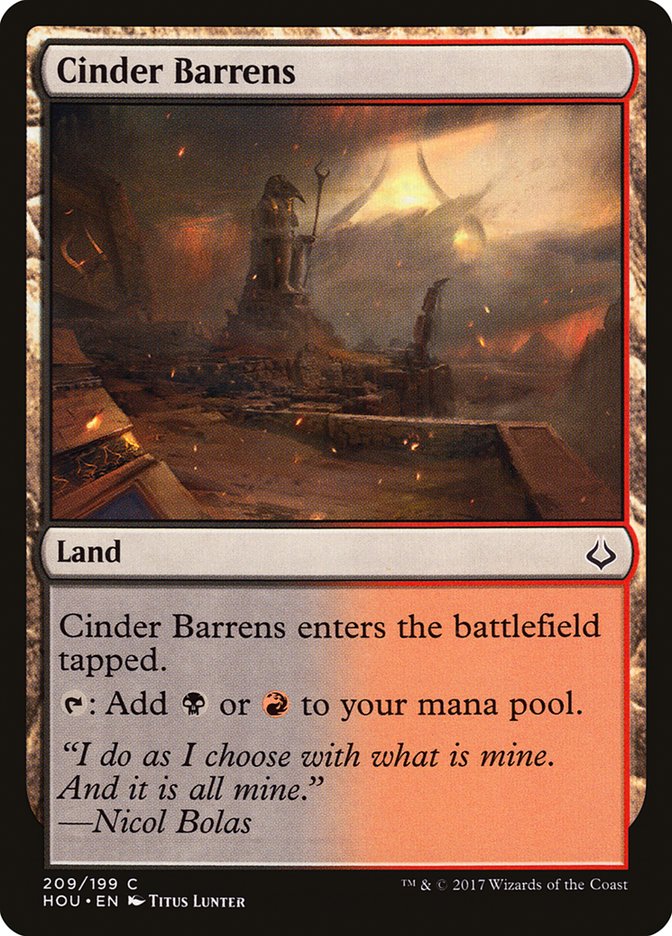 Cinder Barrens [Hour of Devastation] | Card Merchant Takapuna