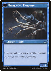 Uninvited Geist // Unimpeded Trespasser [Shadows over Innistrad] | Card Merchant Takapuna