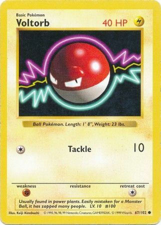 Voltorb (67/102) [Base Set Shadowless Unlimited] | Card Merchant Takapuna