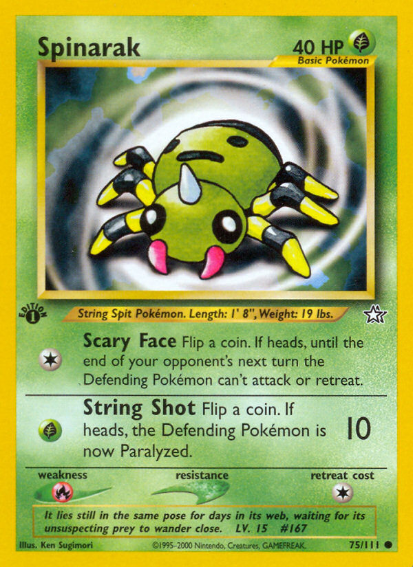 Spinarak (75/111) [Neo Genesis 1st Edition] | Card Merchant Takapuna