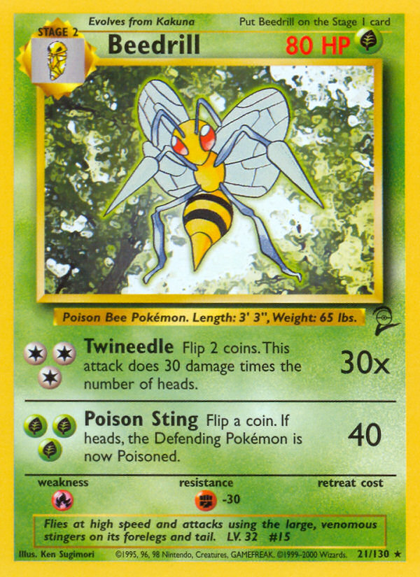 Beedrill (21/130) [Base Set 2] | Card Merchant Takapuna