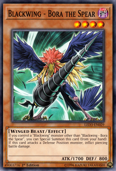 Blackwing - Bora the Spear [LED3-EN029] Common | Card Merchant Takapuna