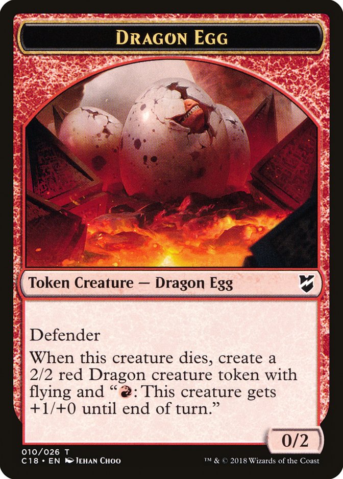 Dragon Egg Token [Commander 2018 Tokens] | Card Merchant Takapuna