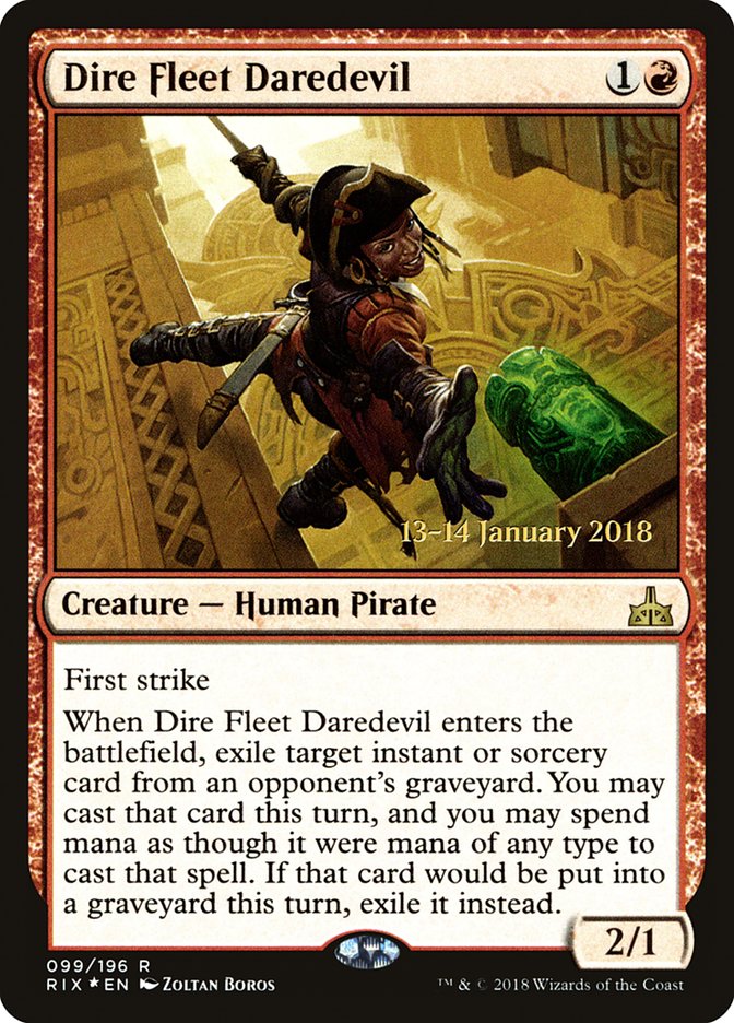 Dire Fleet Daredevil [Rivals of Ixalan Prerelease Promos] | Card Merchant Takapuna