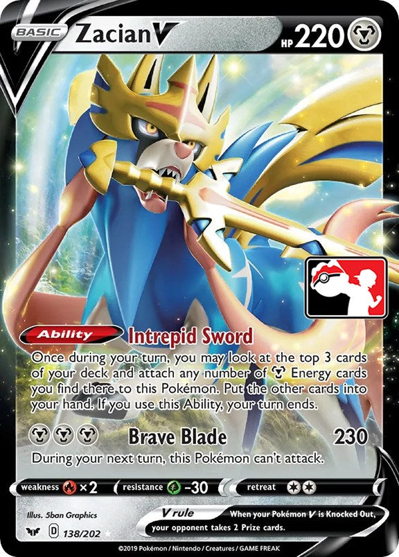 Zacian V (138/202) [Prize Pack Series One] | Card Merchant Takapuna