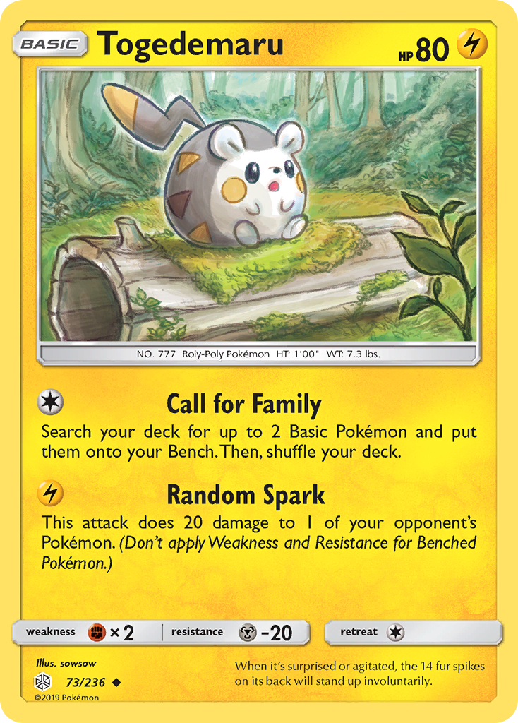 Togedemaru (73/236) [Sun & Moon: Cosmic Eclipse] | Card Merchant Takapuna