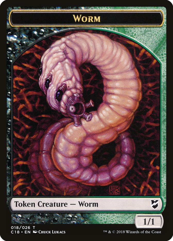 Cat Warrior // Worm Double-Sided Token [Commander 2018 Tokens] | Card Merchant Takapuna