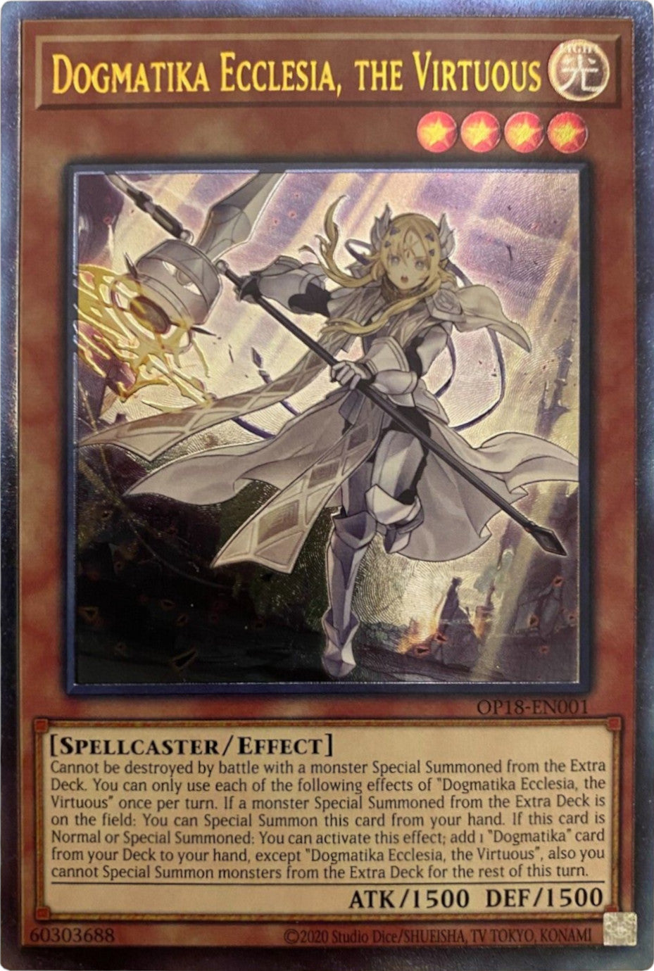 Dogmatika Ecclesia, the Virtuous [OP18-EN001] Ultimate Rare | Card Merchant Takapuna