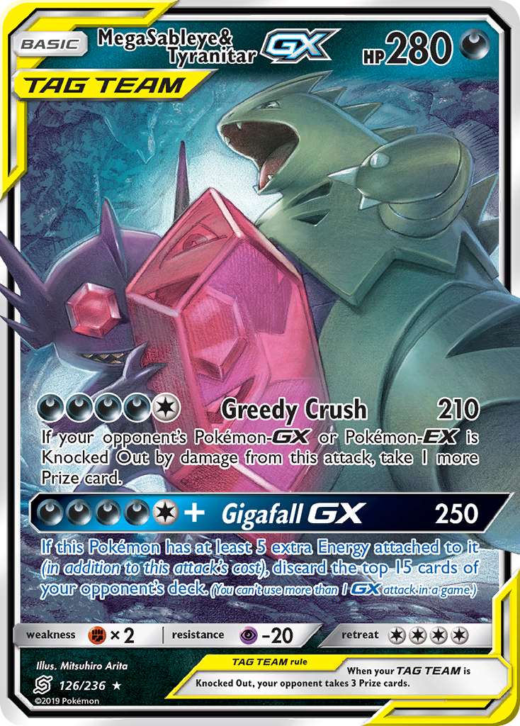 Mega Sableye & Tyranitar GX (126/236) [Sun & Moon: Unified Minds] | Card Merchant Takapuna