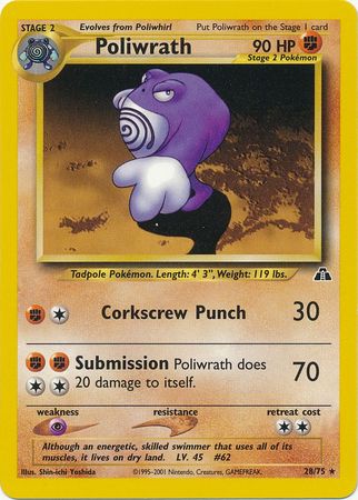 Poliwrath (28/75) [Neo Discovery Unlimited] | Card Merchant Takapuna