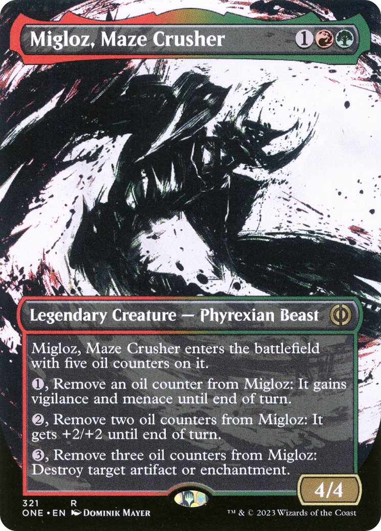 Migloz, Maze Crusher (Borderless Ichor) [Phyrexia: All Will Be One] | Card Merchant Takapuna