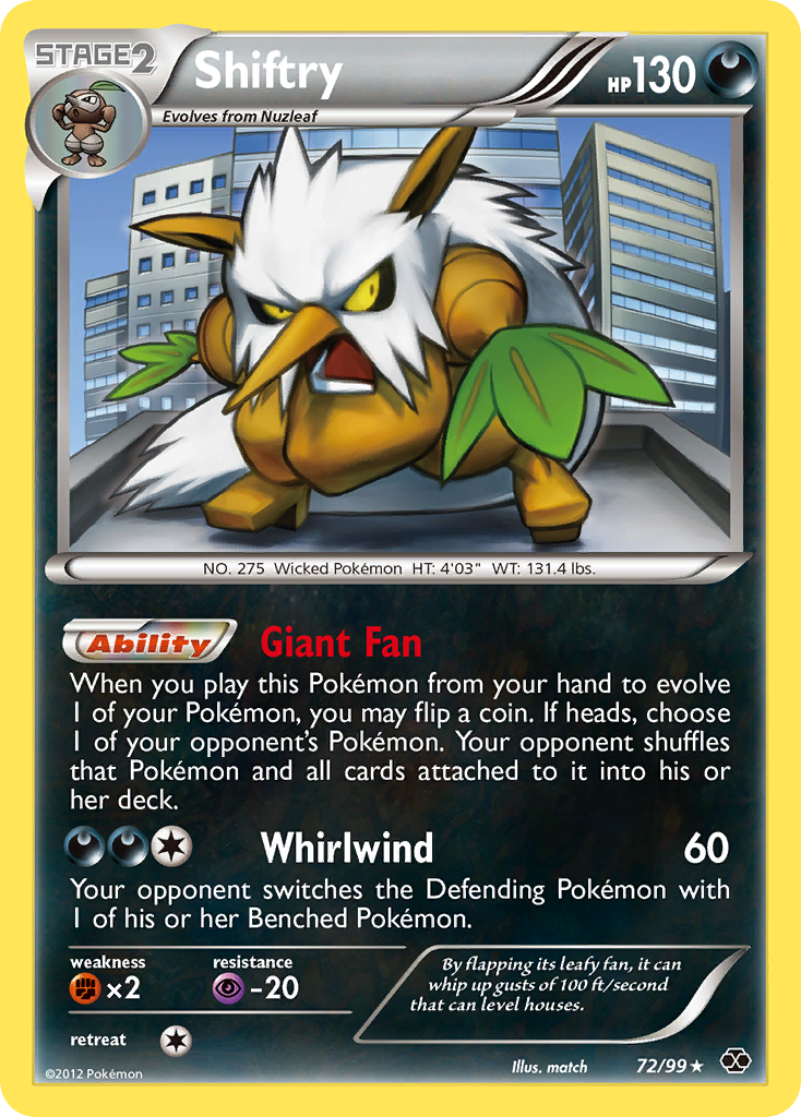 Shiftry (72/99) [Black & White: Next Destinies] | Card Merchant Takapuna