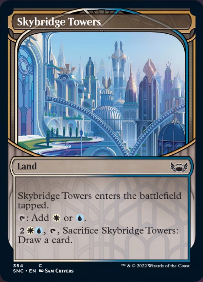 Skybridge Towers (Showcase Skyscraper) [Streets of New Capenna] | Card Merchant Takapuna