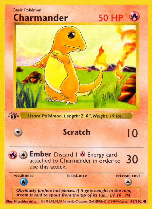 Charmander (46/102) (Shadowless) [Base Set 1st Edition] | Card Merchant Takapuna