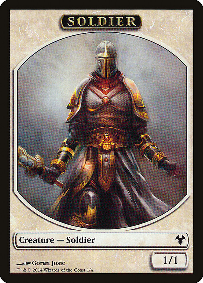 Soldier // Spirit Double-Sided Token [Modern Event Deck 2014 Tokens] | Card Merchant Takapuna