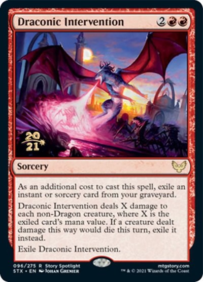 Draconic Intervention [Strixhaven: School of Mages Prerelease Promos] | Card Merchant Takapuna