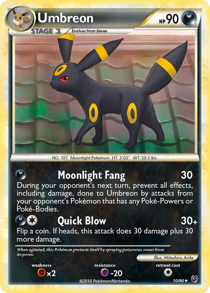 Umbreon (10/90) (Cracked Ice Holo) (Theme Deck Exclusive) [HeartGold & SoulSilver: Undaunted] | Card Merchant Takapuna