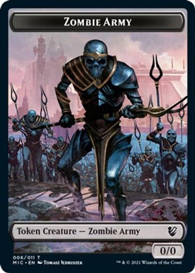 Zombie (005) // Zombie Army Double-Sided Token [Innistrad: Midnight Hunt Commander Tokens] | Card Merchant Takapuna