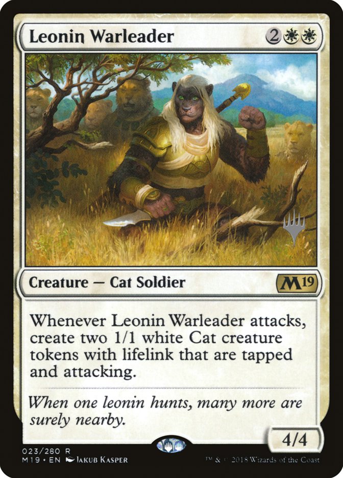 Leonin Warleader (Promo Pack) [Core Set 2019 Promos] | Card Merchant Takapuna