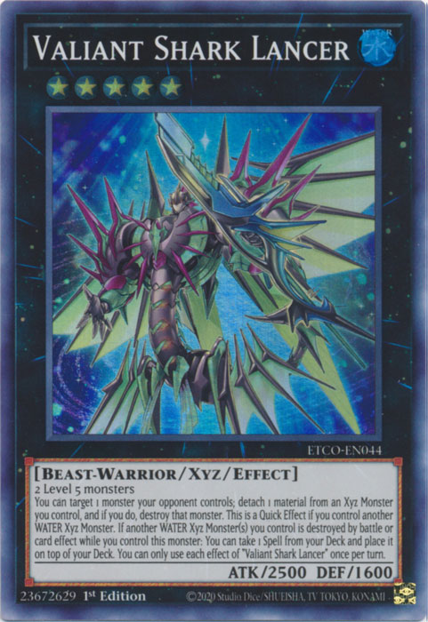 Valiant Shark Lancer [ETCO-EN044] Super Rare | Card Merchant Takapuna