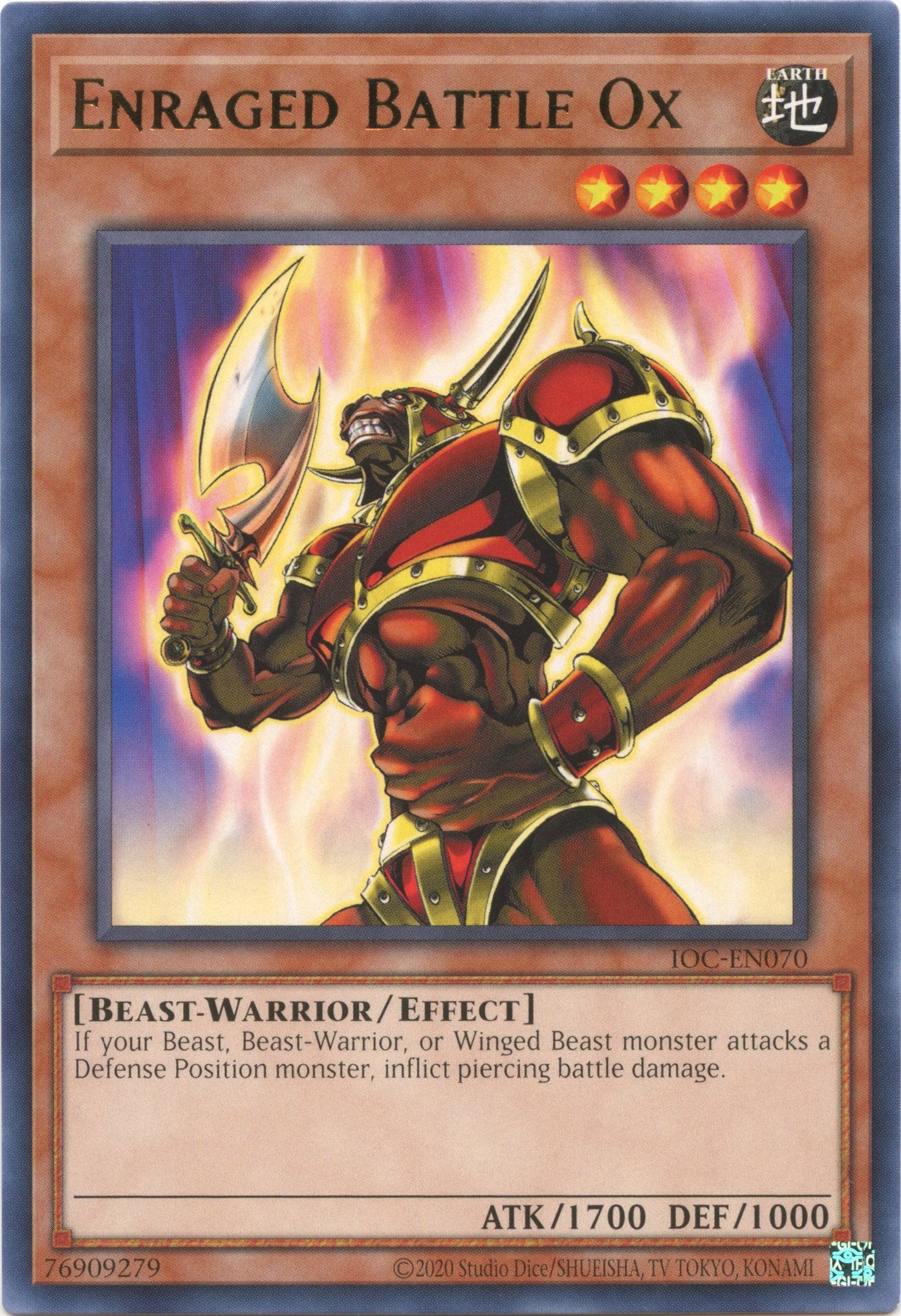 Enraged Battle Ox (25th Anniversary) [IOC-EN070] Rare | Card Merchant Takapuna