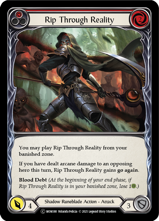 Rip Through Reality (Red) [U-MON180-RF] (Monarch Unlimited)  Unlimited Rainbow Foil | Card Merchant Takapuna