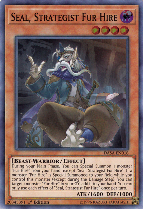 Seal, Strategist Fur Hire [DASA-EN018] Super Rare | Card Merchant Takapuna