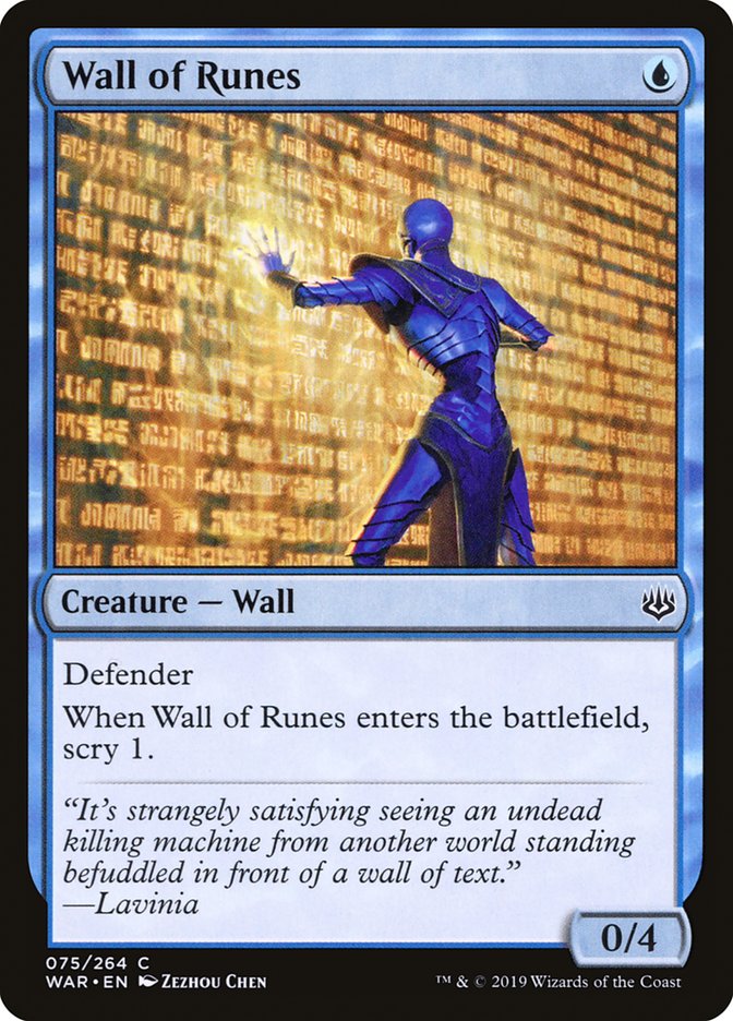 Wall of Runes [War of the Spark] | Card Merchant Takapuna